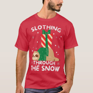 Slothing Through The Snow Women Sloth Christmas M T-Shirt
