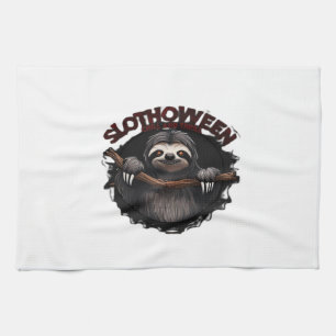 Slothoween Chill And Thrill - Creepy Sloth Classic Tea Towel