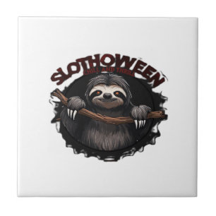 Slothoween Chill And Thrill - Creepy Sloth Classic Tile