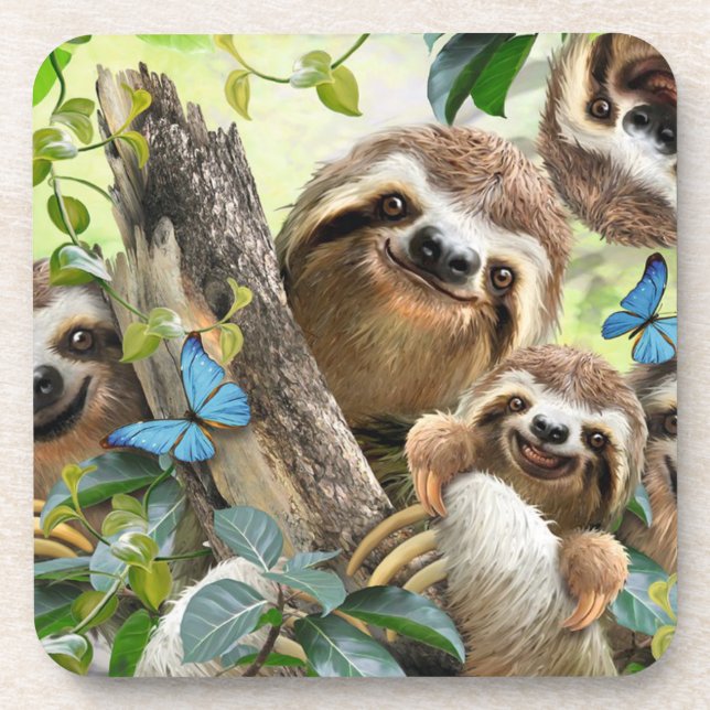 sloths background coaster (Front)
