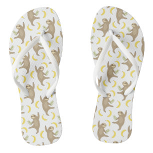 Sloths & Bananas Pattern Jandals