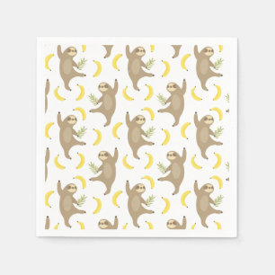 Sloths & Bananas Pattern Napkin