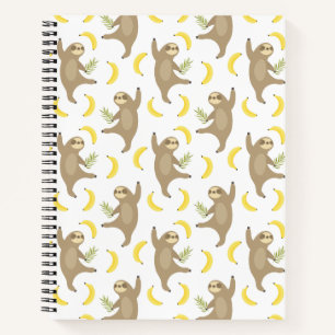 Sloths & Bananas Pattern Notebook