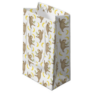 Sloths & Bananas Pattern Small Gift Bag