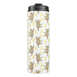Sloths & Bananas Pattern Thermal Tumbler