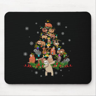Sloths Christmas Tree Lights Fun Sloths Xmas Gift  Mouse Pad