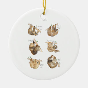 Sloths Classic Ceramic Tree Decoration