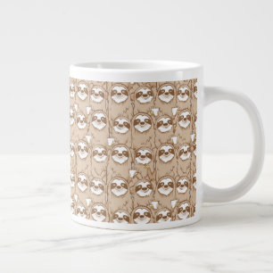 Sloths & Coffee Pattern Large Coffee Mug