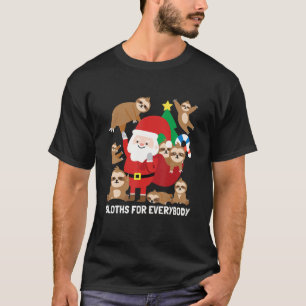 Sloths For Everybody Funny Cute Winter Christmas T-Shirt