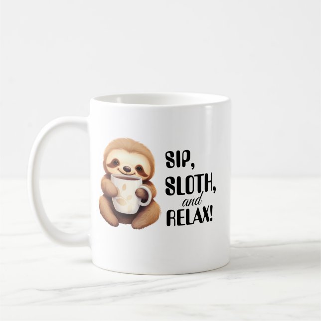 Sloth's Morning Brew Coffee Mug (Left)