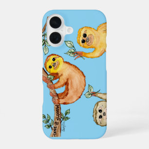 Sloths Say Slow Down iPhone 16 Case