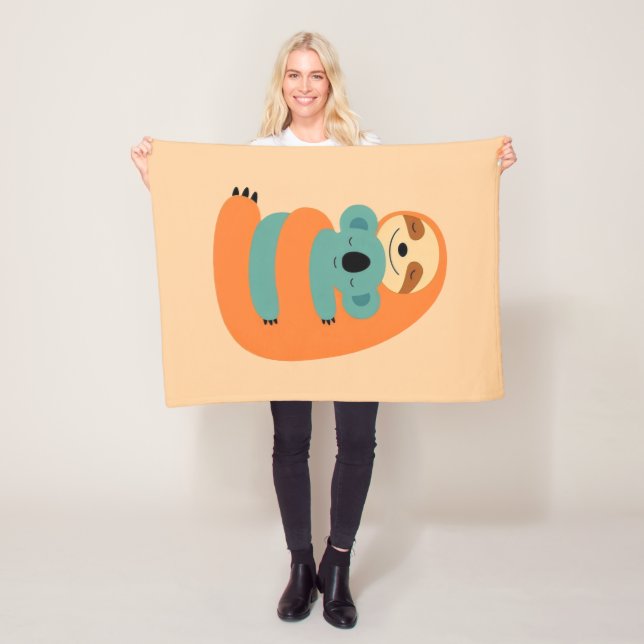 Sloth's Snuggle Fleece Blanket (In Situ)