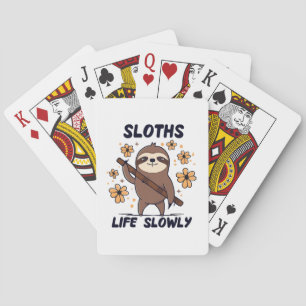 Sloths Taking Life Slowly Playing Cards