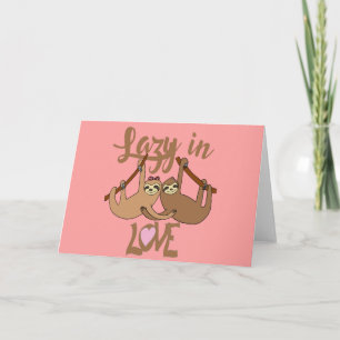 Sloths Valentine's Day Relationship Couples Lazy Card