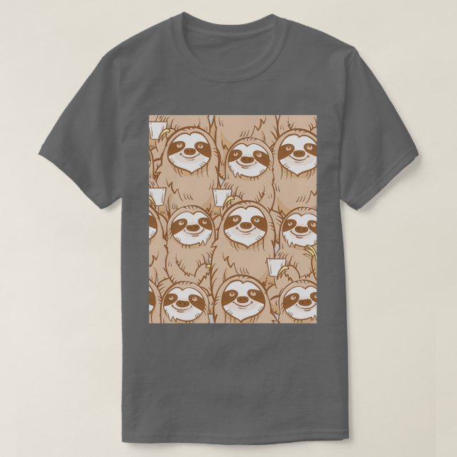 sloths with coffee Graphic T-Shirt (Design Front)