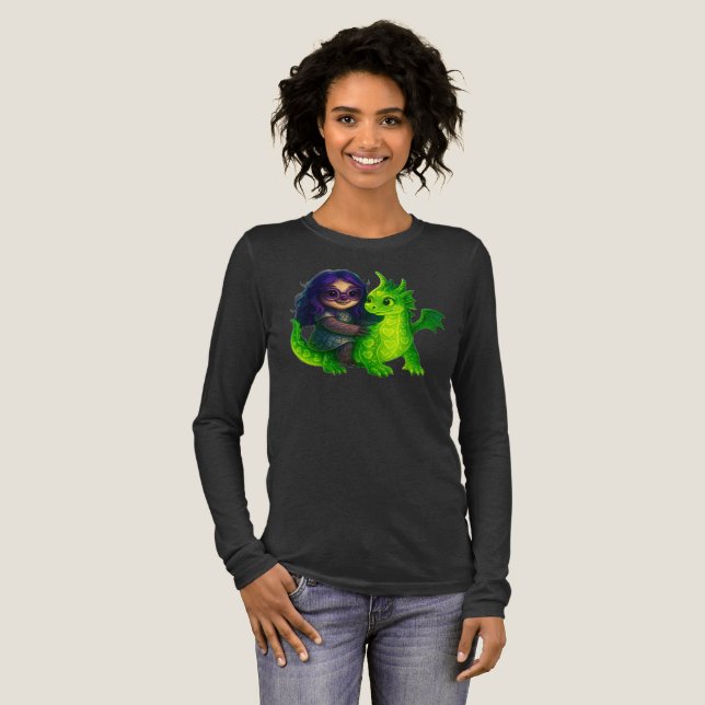 Slothsess & Her Heart-Scaled Support Dragon Tri-Blend Shirt (Full Front)