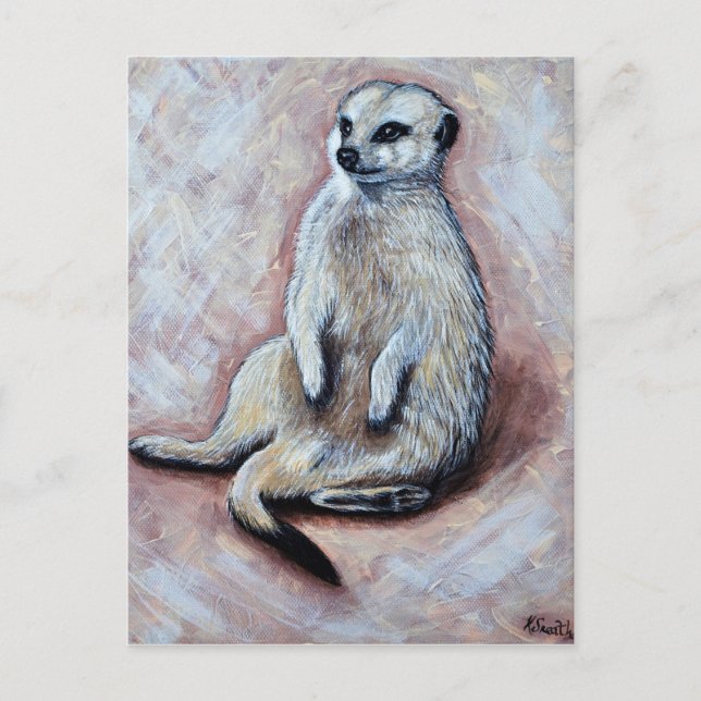 Slouchy Meerkat Painting Postcard (Front)