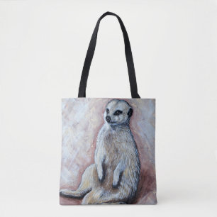 Slouchy Meerkat Painting Tote Bag