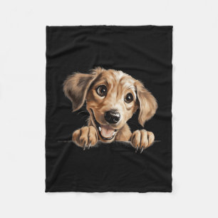 Sloughi Dog Mum Dad Peeking Puppy Fleece Blanket