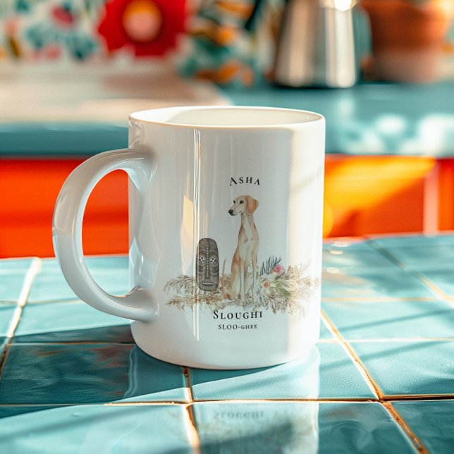 Sloughi Watercolor Dog | Monogram Coffee Mug (Creator Uploaded)