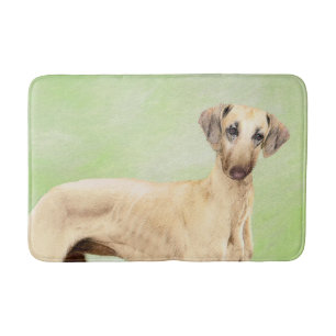 Sloughis Painting - Cute Original Dog Art Bath Mat