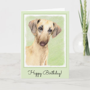Sloughis Painting - Cute Original Dog Art Card