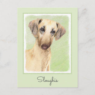 Sloughis Painting - Cute Original Dog Art Postcard