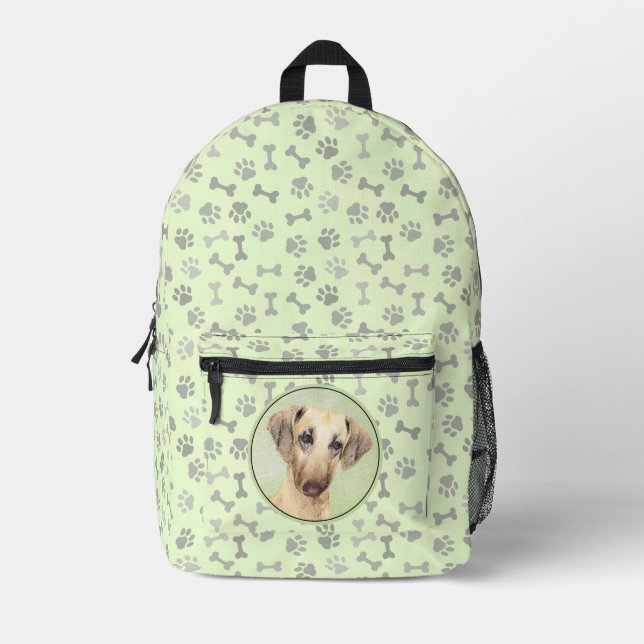 Sloughis Painting - Cute Original Dog Art Printed Backpack (Front)
