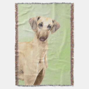 Sloughis Painting - Cute Original Dog Art Throw Blanket
