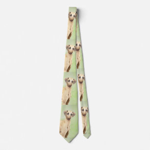 Sloughis Painting - Cute Original Dog Art Tie
