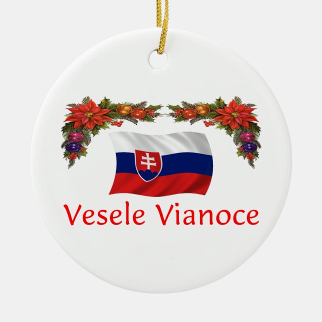 Slovak Christmas Ceramic Tree Decoration (Front)