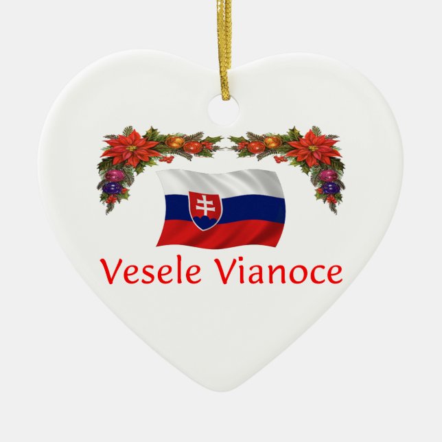 Slovak Christmas Ceramic Tree Decoration (Front)