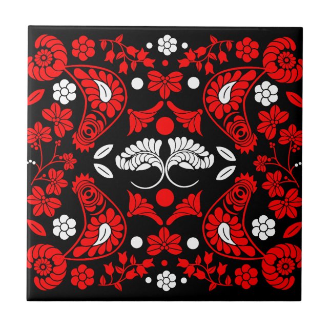 Slovak Country Folk Art Tile (Front)