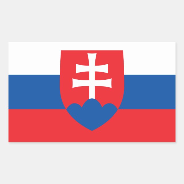 Slovak Flag & Coat of Arms, Flag of Slovakia Rectangular Sticker (Front)