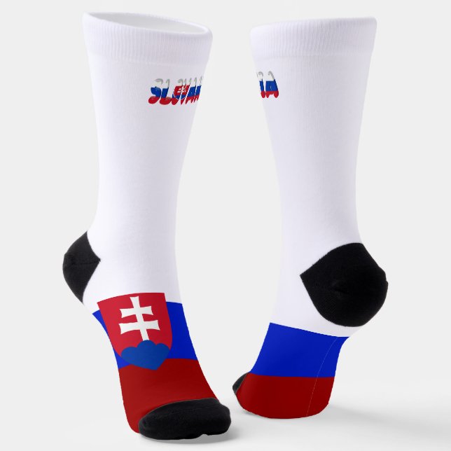 Slovak flag socks (Angled)