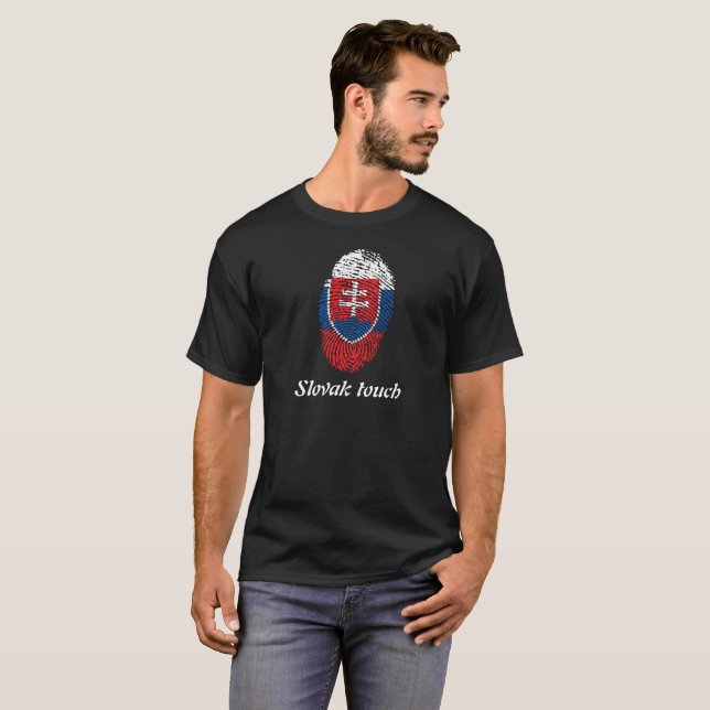 Slovak touch fingerprint flag T-Shirt (Front Full)