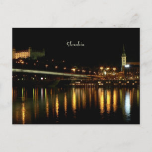 Slovakia, at night, beautiful cityscape photograph postcard