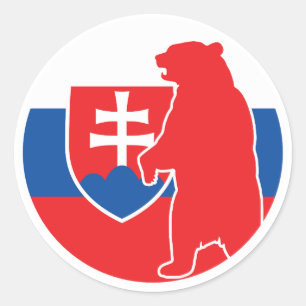 Slovakia Bear Slovak National Animal Flag Classic Round Sticker