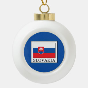 Slovakia Ceramic Ball Christmas Ornament