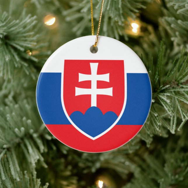 Slovakia coat of arms ceramic tree decoration (Tree)