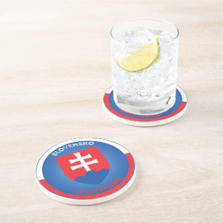 Slovakia Coat of Arms Circle Shape Coaster