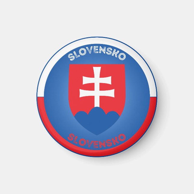 Slovakia Coat of Arms Circle Shape  Magnet (Front)