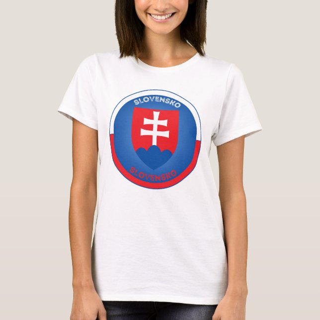 Slovakia Coat of Arms Circle Shape  T-Shirt (Front)