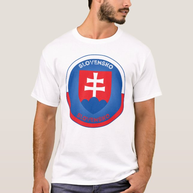 Slovakia Coat of Arms Circle Shape  T-Shirt (Front)