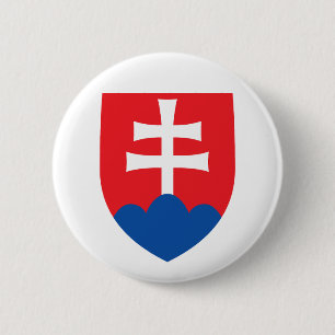 slovakia country coat arms symbol emblem cross 6 cm round badge