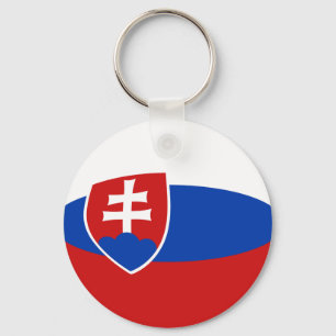 Slovakia Fisheye Flag Keychain