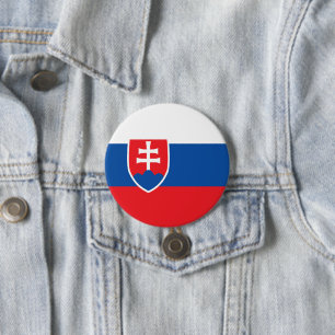 Slovakia flag 7.5 cm round badge