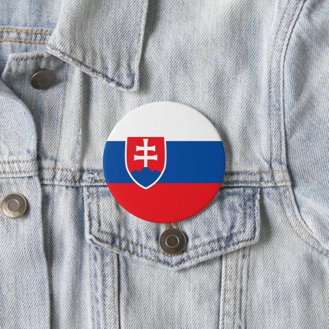 Slovakia flag 7.5 cm round badge (In Situ)