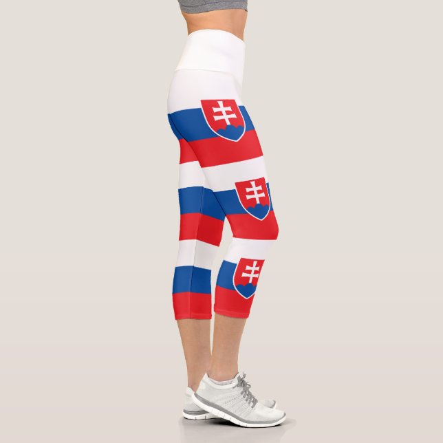 Slovakia Flag Capri Leggings (Right)