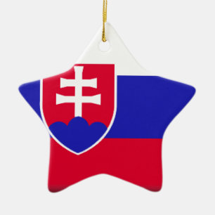 Slovakia Flag Ceramic Tree Decoration